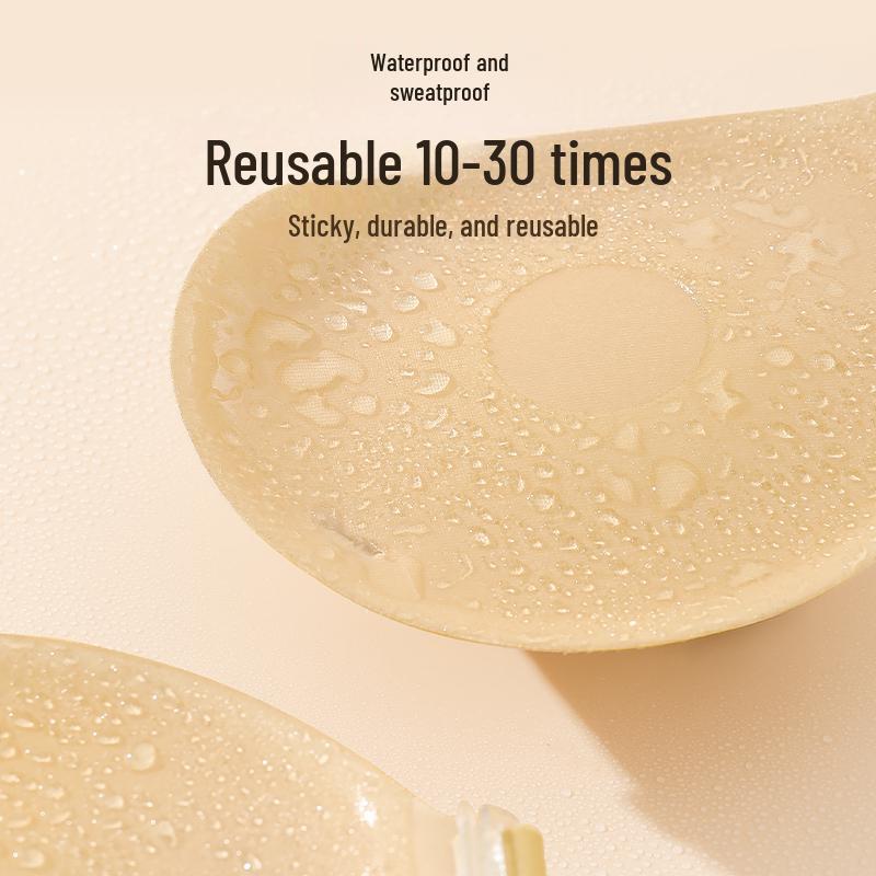 Silicone Push-Up Invisible Bra for Wedding Dresses – Strapless, Thickened, and Nipple-Covering Design for All Bust Sizes.