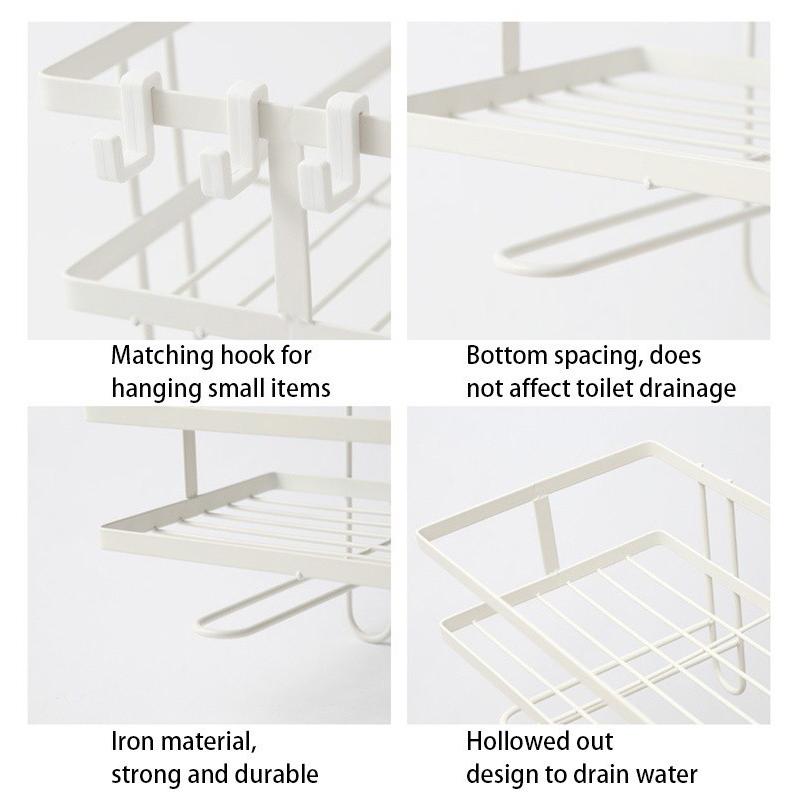 Non Perforated Toilet Storage Rack Bathroom Miscellaneous Multifunctional Home Organizer Supplies