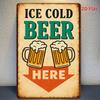 Vintage ICE COLD BEER Metal Sign 8x12, Retro Tin Plaque Wall Art for Home Bar Garage Cafe