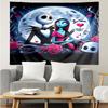 The-Nightmare-Before-Christmas Print Tapestry, Backdrop, Easy Setup, Ideal for Bedroom, Office & Living Room, with Aesthetic Wall Hanging Decor.