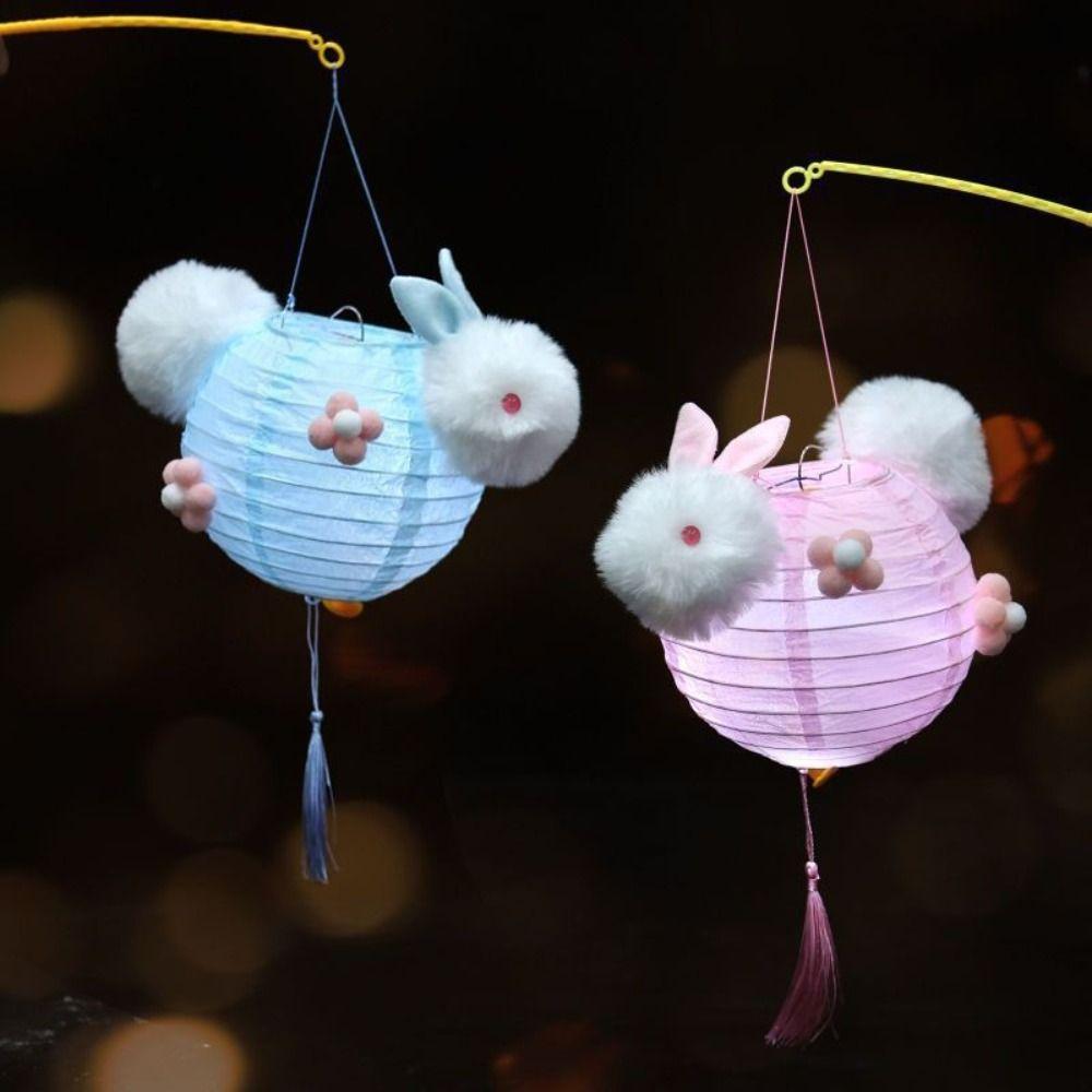 Portable Chinese Rabbit Lantern Traditional LED Lantern Toys Antique Lantern  New Year
