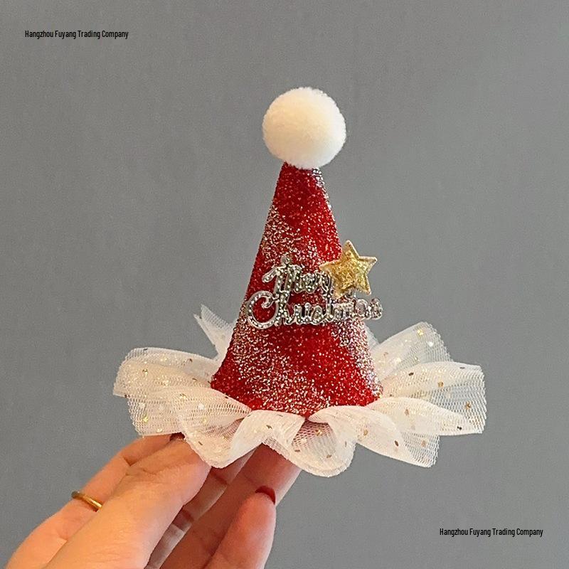 3D Christmas Hat Hairpin: Festive Bangs & Hair Clip
