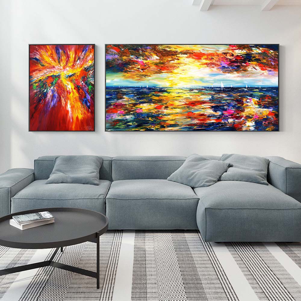 New Nordic Abstract Art Canvas Painting Aesthetic Color Graffiti Poster Office Wall Painting Living Room Home Decoration Mural No Frame