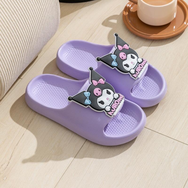 

Kuromi children s slippers with a soft cushioning feel, cute cartoon non-slip indoor soft-soled baby slippers for girls 28-29（Inner Length19CM
