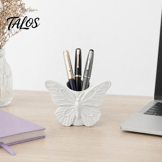 3D Printed Butterfly Pen Holder, Embossed Desk Organizer for Pencils Makeup Brushes, Large Capacity Storage Box for Home Office Decor