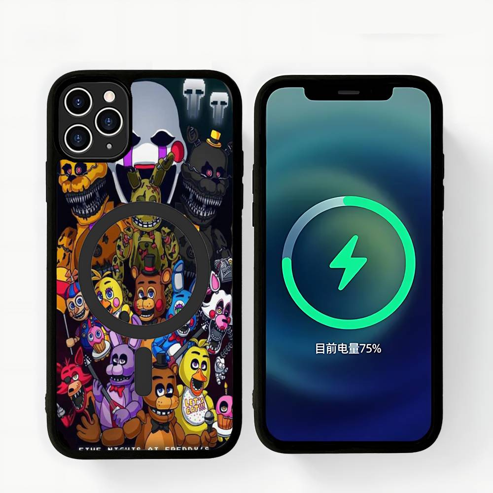 Amine Fnaf Five-nights-At-Freddys Magnetic Matte Phone Case For IPhone 16 17 15 14 13 12 11 For Magsafe Wireless Charge Cover