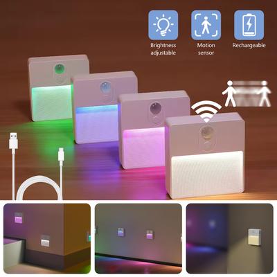 LED Bewegungsmelder Nachtlicht Kabellos Mehrfarbig Nacht USB Aufladbare Nachtlampe Schrank Kleiderschrank Lampe Treppe Für Küche
