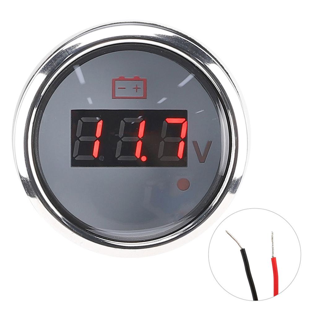 2in Battery Voltage Gauge LED Digital Display IP67 Waterproof Smart Alarm Universal for Boat