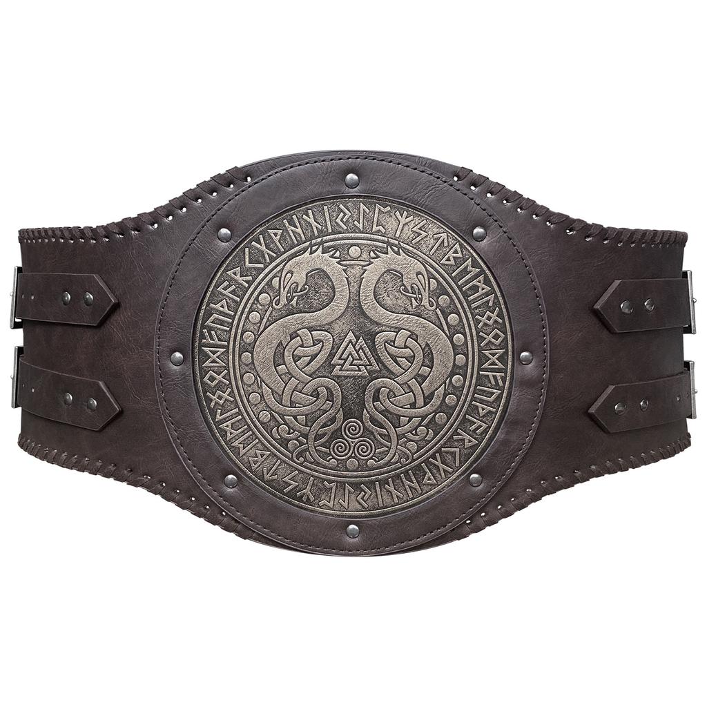 Embossing Pattern Medieval PU Belt for Cosplay Party Adjustable Corset  Costume Waist Belt Theme Party Belt