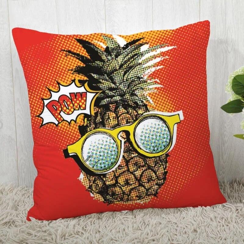 Pillowcase Pineapple Pattern Square  Christmas Zipper