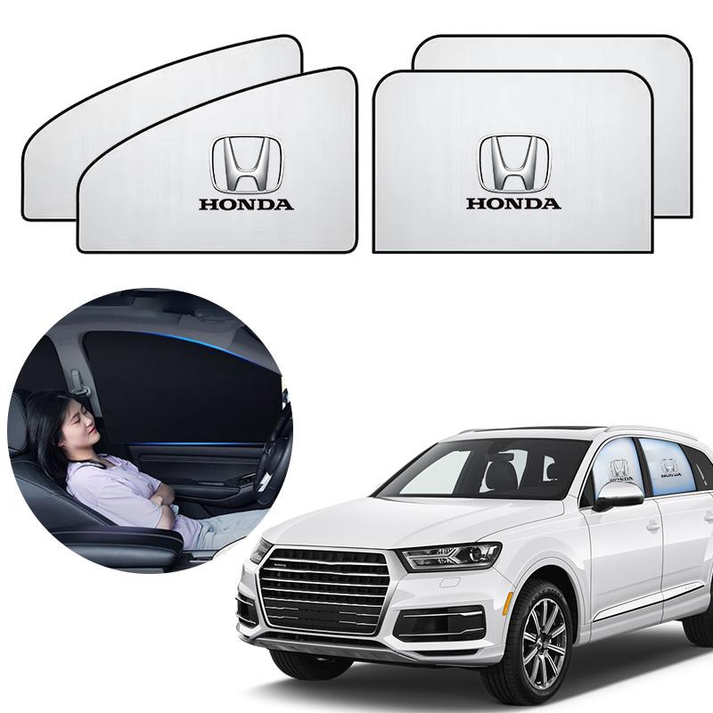 4PC Car Side Window Sunshade Curtain Sunscreen Opaque Sun Protector For Honda Civic XRV HRV CRV BRV City Accord Fit Jazz Insight