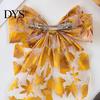 Fall Outfit Accessories Maple Leaf Hair Bows for Women Girls, Autumn Leaves Clips, Large Bowknot Ponytail Holder Barrettes, Gold Hairpin with