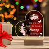 1PC Acrylic Luminous Ornament Photography Accessories, USB Base, Mom Gift, Lucky Quote Figurines