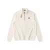 Felpa con cappuccio unisex in spugna con mezza zip ricamata e colletto alto