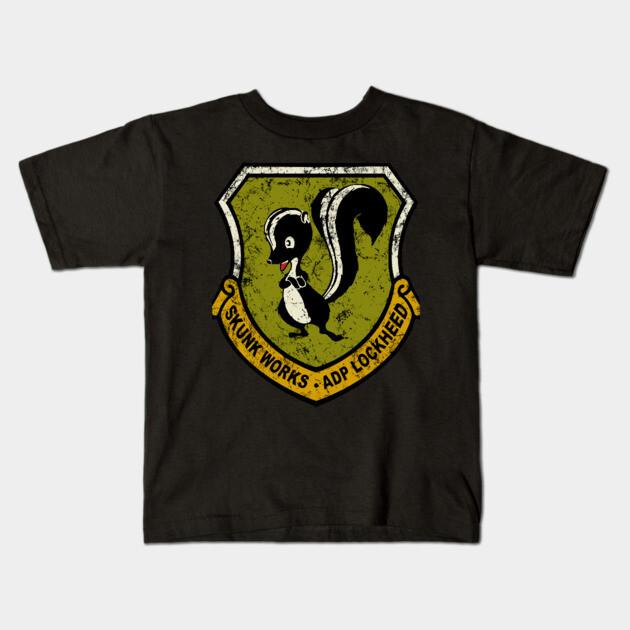 Boys Girls Soft Cotton Graphic Tees Skunk Works Distressed Vintage Logo Breathable Daily School Wear Kids T-Shirts