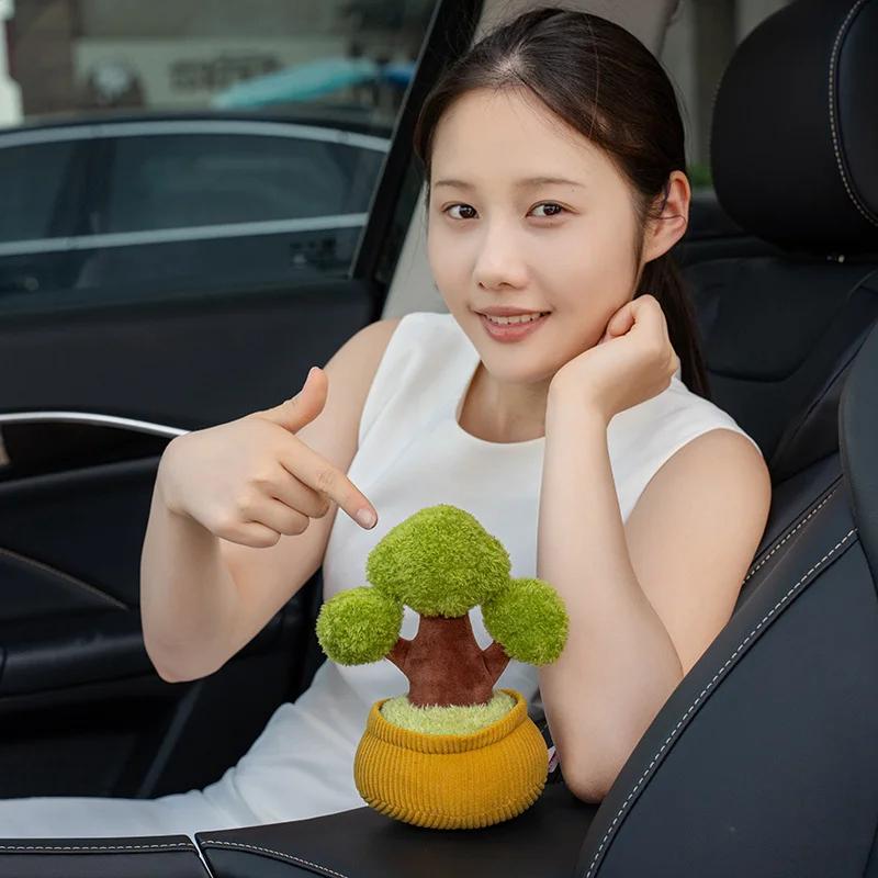 Simulation Potted Plant Dolls Stuffed Sunflower Persimmon Bamboo Plush Toys Soft Home Table Car Decoration Flowers Nice Gifts
