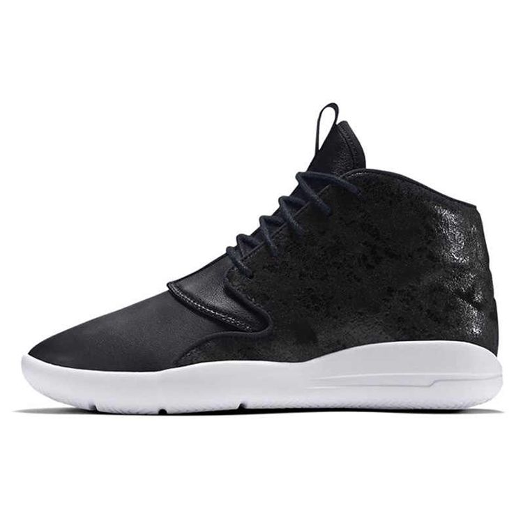 Jordan Eclipse Chukka Synthetic Leather Shock Absorbing Non-Slip Wear-Resistant Mid-Top Basketball Shoes Kids Basketball Shoes Black White 881460-001