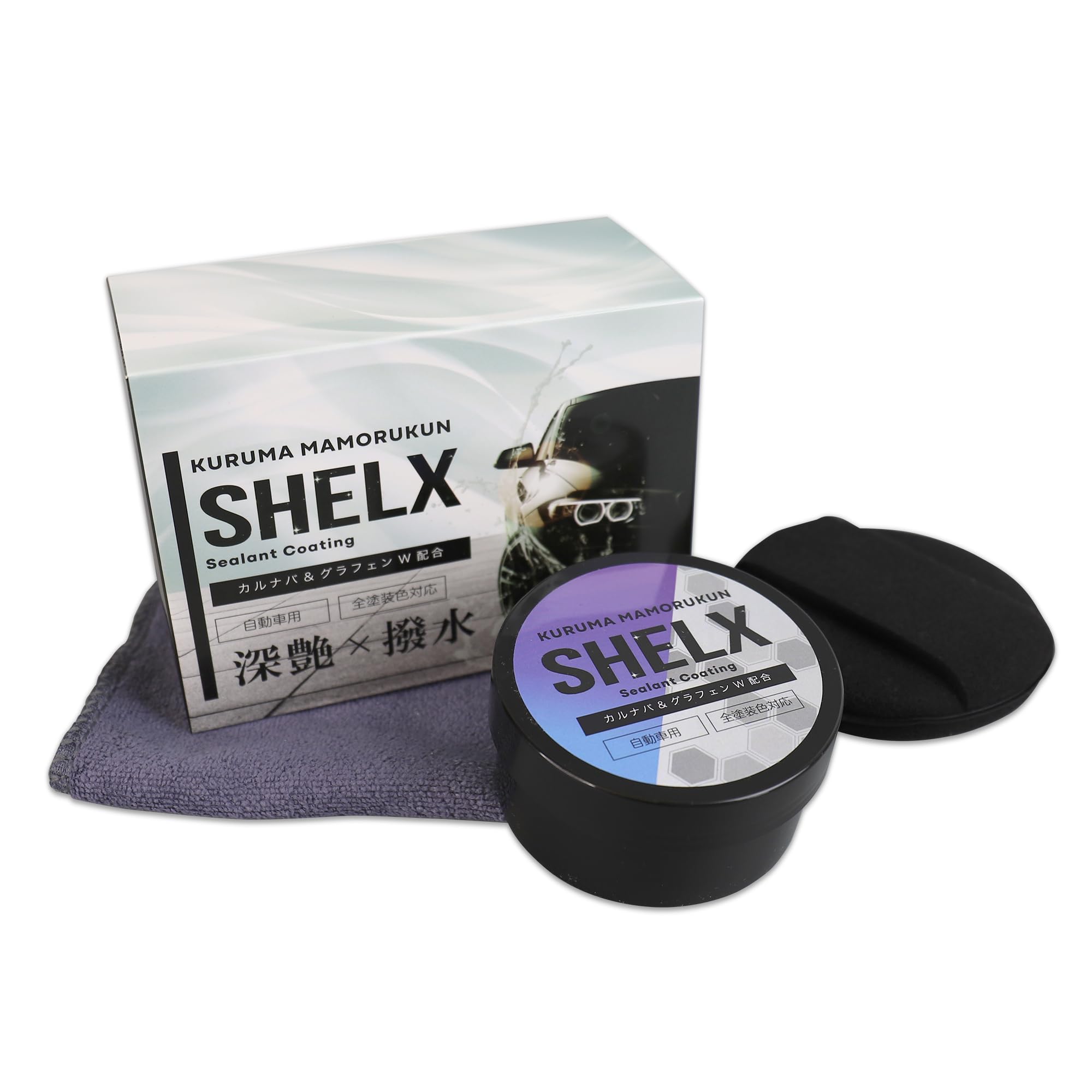 

SHELX Carnauba x Graphene Hybrid Wax, 100g, Lasts for Approximately 90 Days, Provides a Deep Gloss and Water Repellency, Soft Type, Sealant, Easy Wax