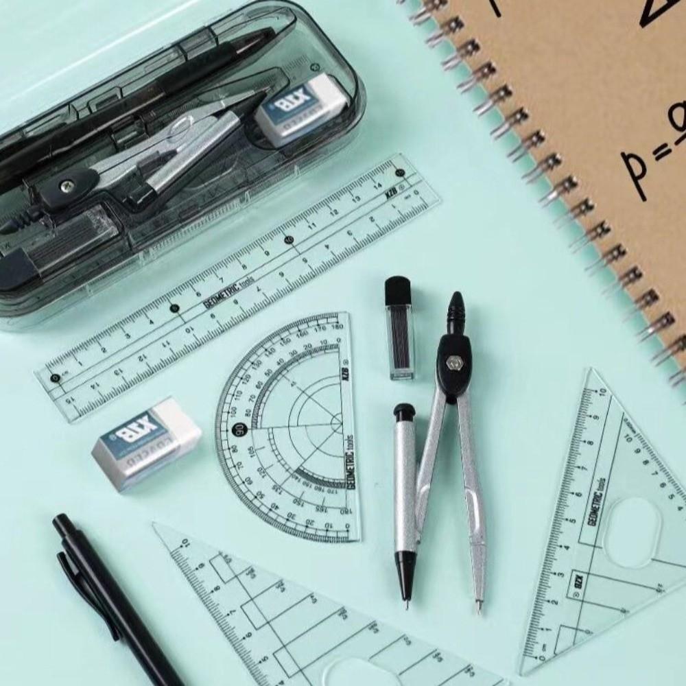 8Pcs/Set Multifunctional Drawing Compass Ruler Kit Precise Geometry Compass Set Back To School