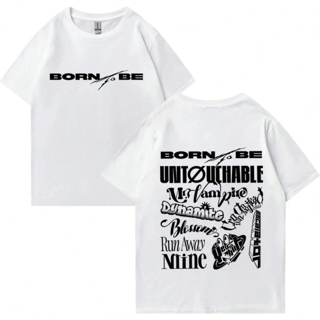 2025 Kpop Born To Be 2nd World Tour 2024 T-Shirts Cotton Vintage Short Sleeve T Shirt Unisex Wounisex Classic Tee Clothing