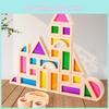 Colorful Translucent Acrylic Building Blocks Baby Shape Recognize Educate Early