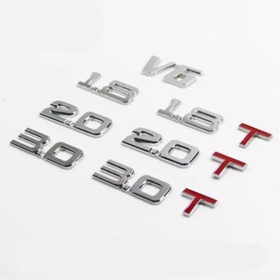 2024 Car Displacement Sticker 3D Metal 1.6 1.8 2.0 2.2 2.4 2.5 2.8 3.0T Volume Logo Car Rear Trunk Emblem Badge Vehicle Stickers