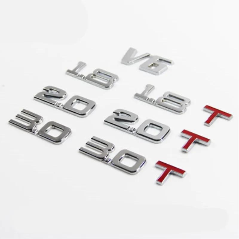 2024 Car Displacement sticker 3D Metal 1.6 1.8 2.0 2.2 2.4 2.5 2.8 3.0T volume logo Car rear Trunk Emblem badge Vehicle Stickers 1.6T