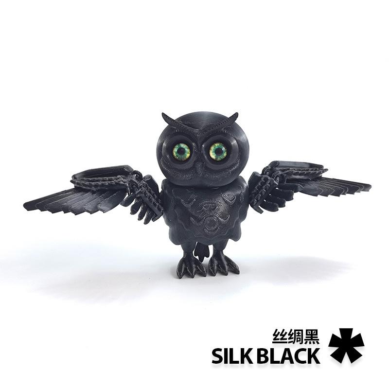 3D Printed Mini Cute Cat Figure Multi-joint Movable with Glittering Eyes for Room Decoration Accessories Kids Gift