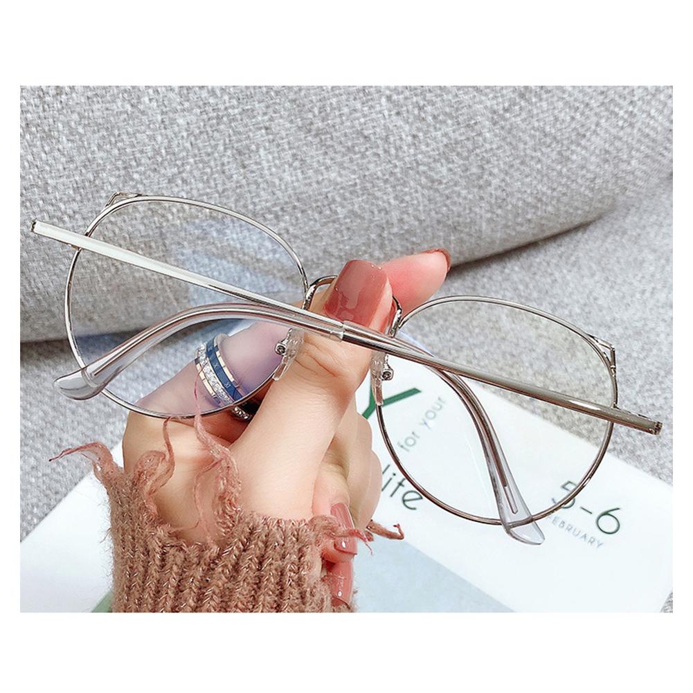 Cute Anti Blue Light Glasses Metal Glasses Frame Flat Glasses Fashion Comfortable Transparent Glasses For Women