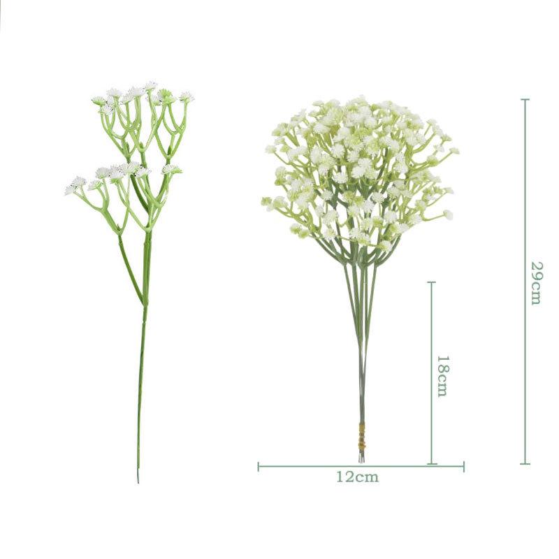 Lily and Baby s Breath Artificial Bouquet - Decorative Faux Flowers Arrangement