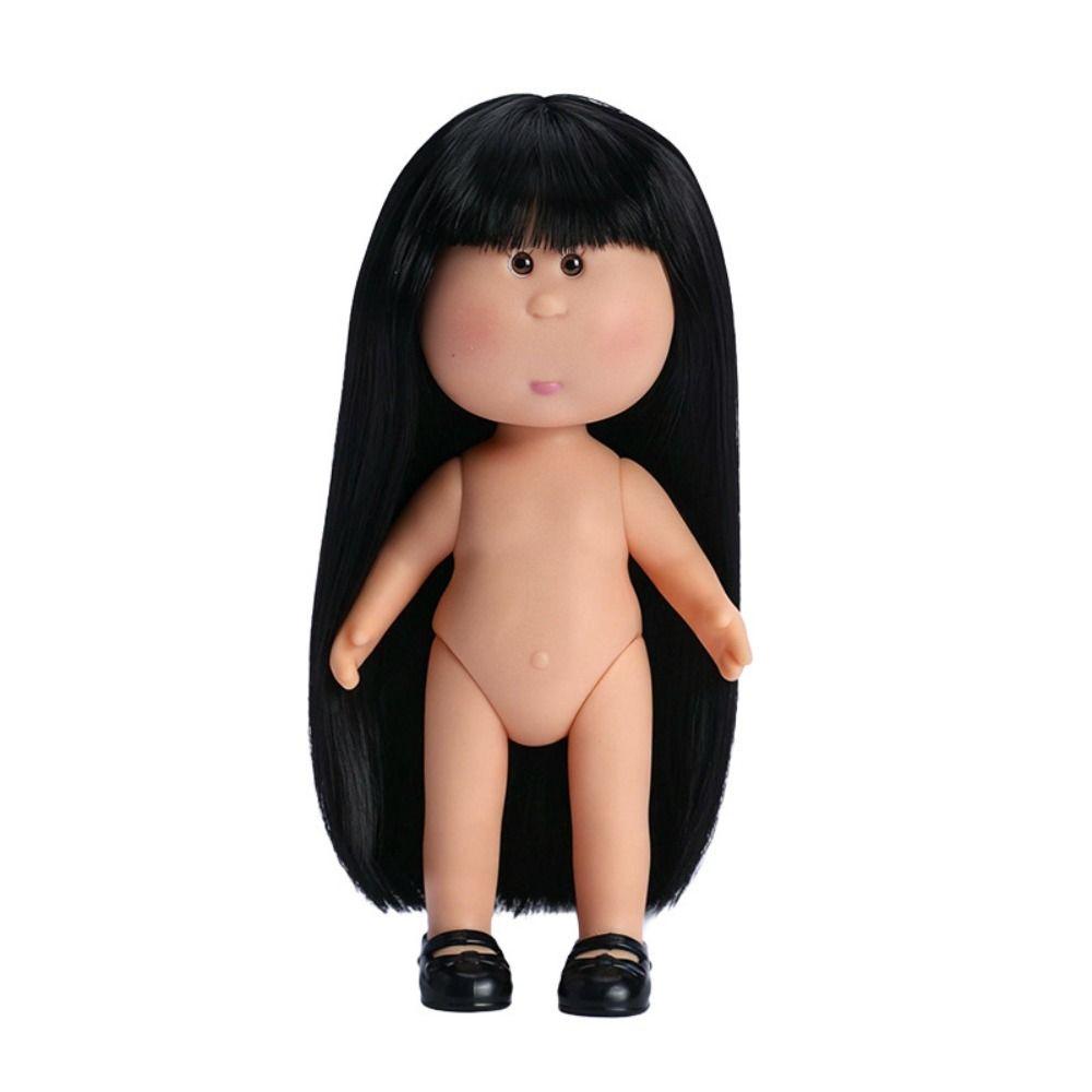 Dress Up 14cm Bean Eye Vinyl Doll Curly Hair Action Figure Body Mia Potato Dolls  Doll Accessories