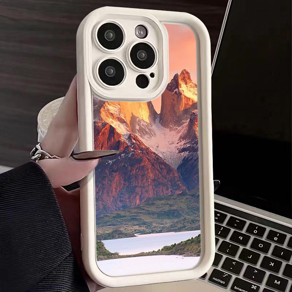 LZ25 Mountain Peak Forest Snow Silicone Phone Case for Infinix Smart 9 Hot 40i Tecno Camon20 Moto G22 G30 OnePlus Google Pixel 9 Shockproof Back Cover