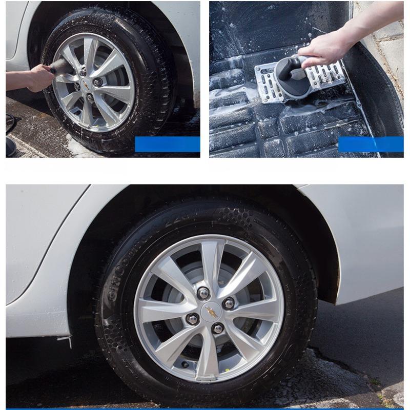 1Pc Car Wash Wheel Hub Brush Tire Brush Car Cleaning Wheel Special Soft Bristle Steel Ring Brush Combination Set Tool