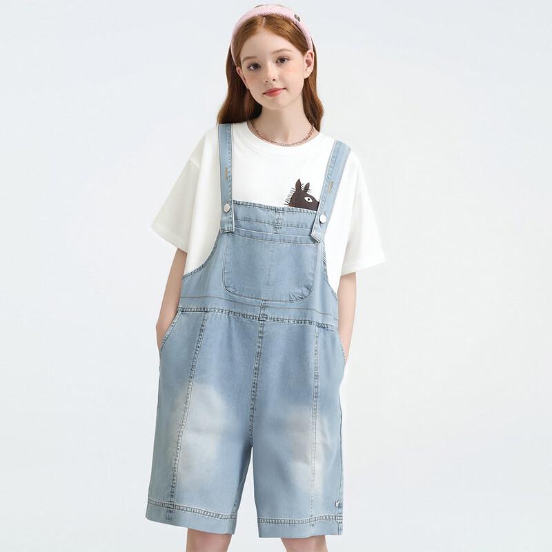 Montagut Mädchen Sommer Denim Latzhosen Set