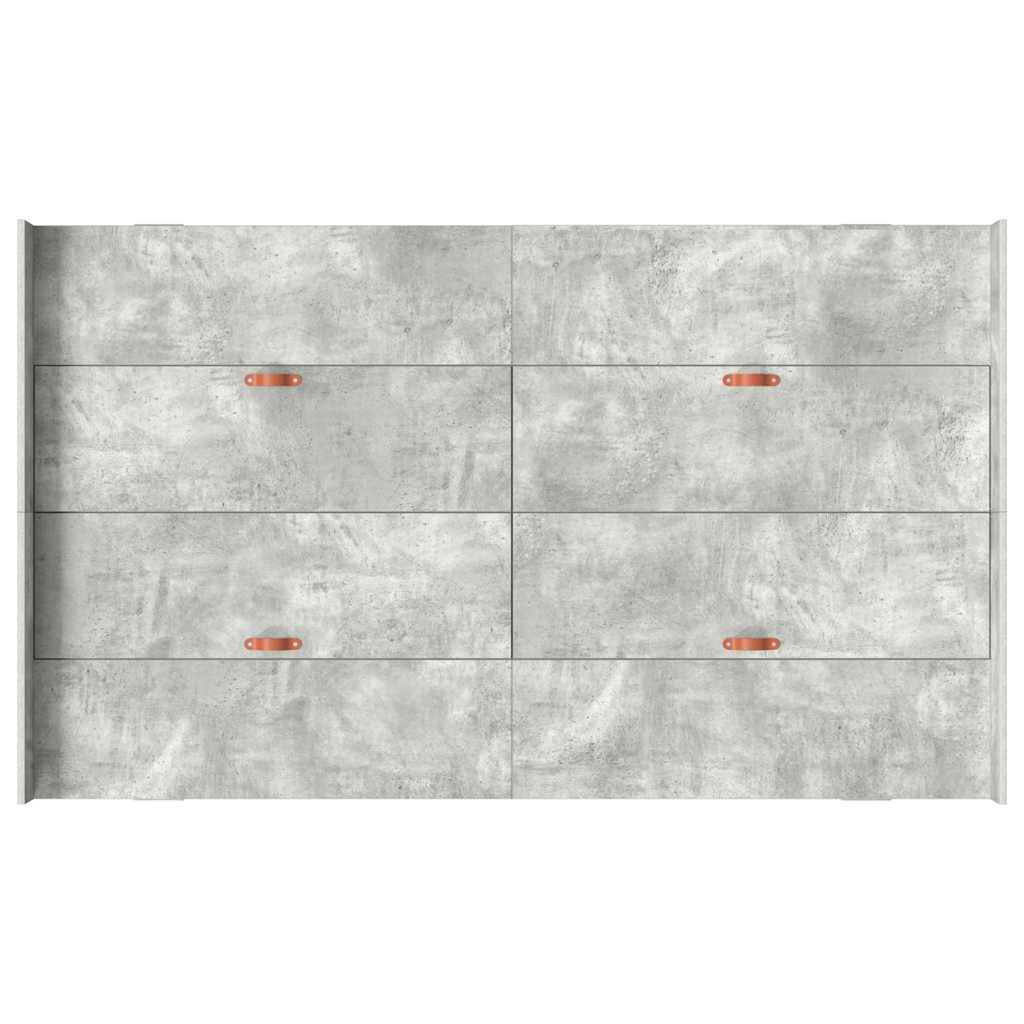 Storage Bed Frame Concrete Grey 120 x 190 cm Particleboard