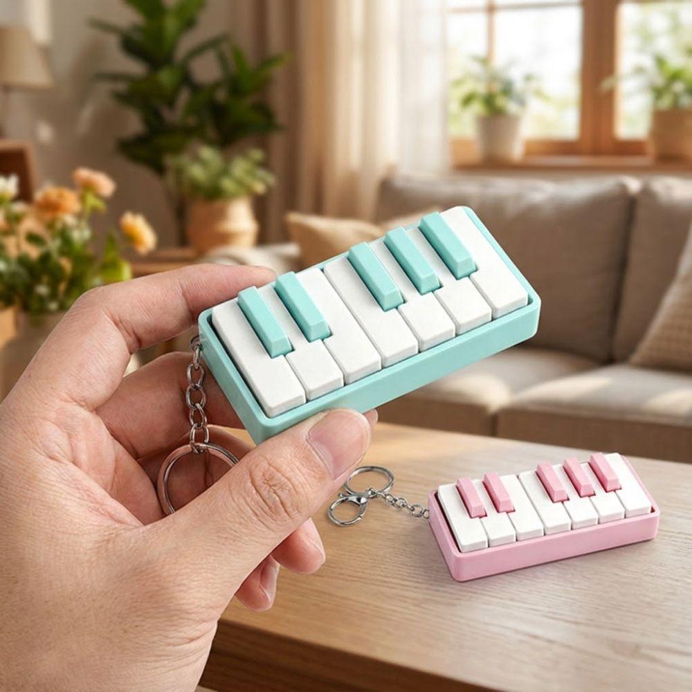 Novelty Piano Stress Clicker Keychain 3D Printed Piano Key Fidget Figurine Gift for Music Lovers