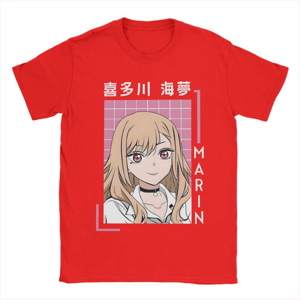 Marin Kitagawa T-Shirt Men My Dress-Up Darling Anime Vintage 100% Cotton Tees Crew Neck Short Sleeve T Shirts Unique Clothes