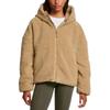 Under Armour Mission Hooded Warm Solid Long Sleeve Fleece Jacket Women Jackets Camel-Brown 1385859-263