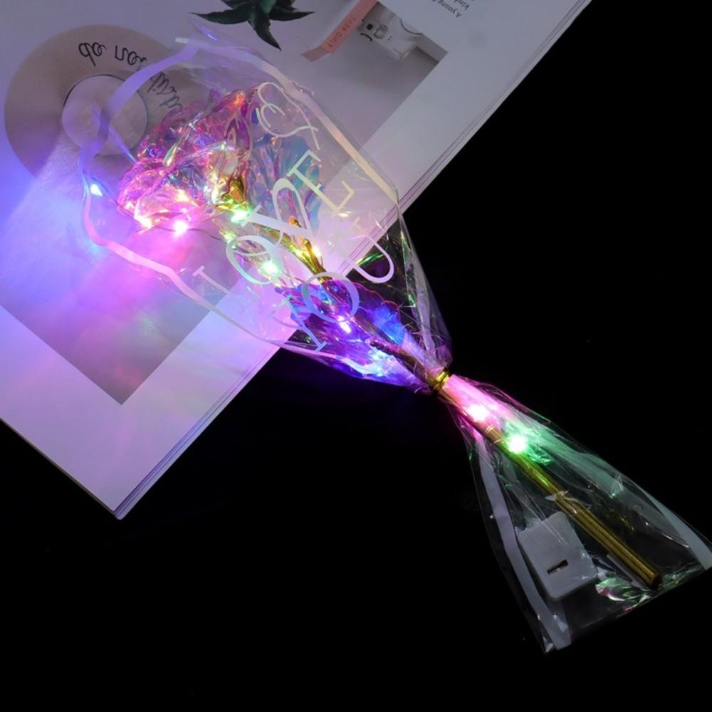 LED Lights Gold Foil Rose Flower Glowing Wedding Fake Flower  Valentine's Day