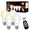 LVWIT LED Bulb, E26 Base, 1200LM, 12W Power Consumption, Dimmable, Color Adjustable, Remote Control Included, 75W Equivalent, Daylight, Neutral