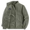 Autumn 2025 Men's Double-Sided Nylon Stand Collar Jacket - Loose Fit with Plush Lining for Middle-aged and Elderly