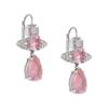 VIVIENNE WESTWOOD Symmetrical Composition Brass Earrings Women Earrings Silver Pink 6202015N-02P652