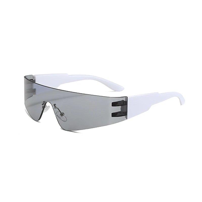 Futuristic Technology Y2k Street Po Concave Shaped Shaped Special-shaped Sunglasses Connected Lenses Sunglasses
