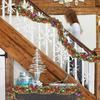 Christmas Garland Led Light Tinsel Garland With Led Lights 16.4Ft Streamers Ornaments Shiny Twist Christmas Decor Battery
