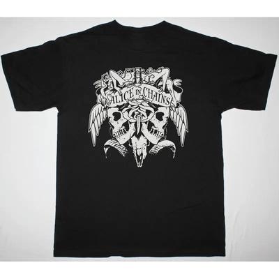 Alice In Chains Band Skulls Cotton Black Full Size T Shirt