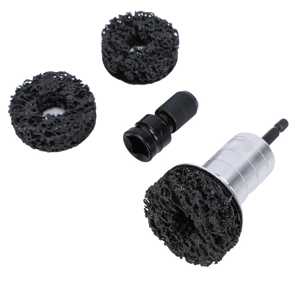 Radnaben-Reinigungskit Rostentferner für Bremsscheibe und Radbolzen 1/2 Zoll Schraubenschlüssel-Adapter mit 2 Ersatz-Schleifscheiben