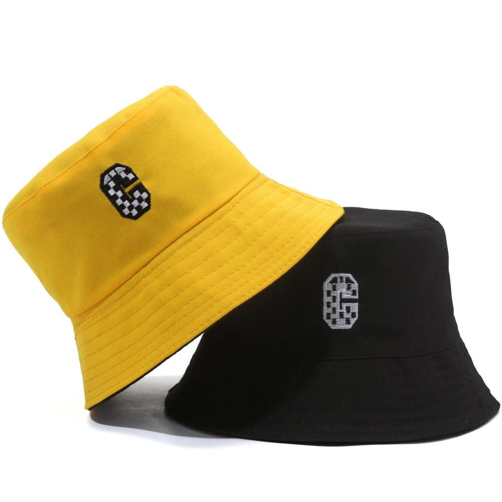 Women's Double-Sided Smiley Face Bucket Hat - Sun Protection, Korean Style, Embroidered, Large Brim