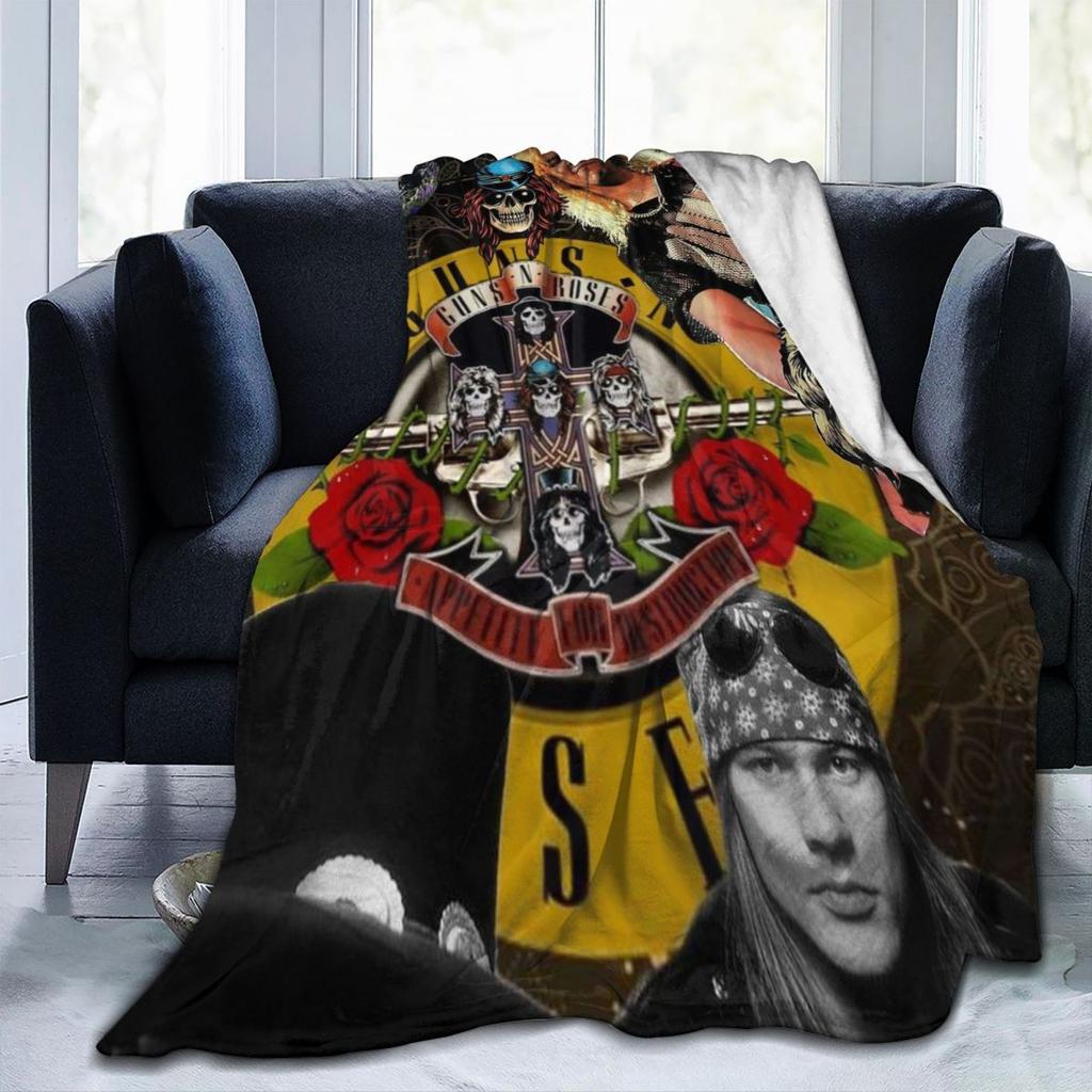 Guns N Roses Hard Rock Band  Blanket Fleece Sofa Throw Blanket Breathable for Home Bedroom Outdoor Throws Bedspread Quilt
