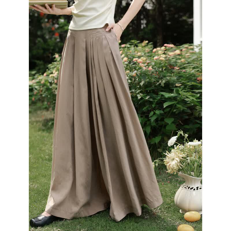 Women s High-Waist Pleated Khaki Casual Pants M