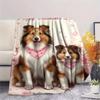1Pc Cutetwodogs Print Flannel Blanket, High quality Comfortable for All Seasons, Home Decor, Warmth and Comfort, Perfect for Christmas Gifts
